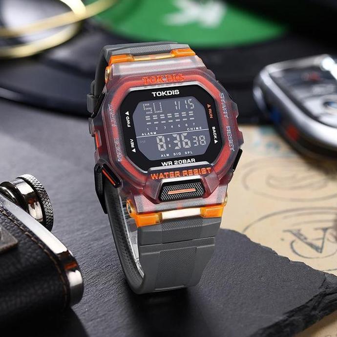 ratu_seller428 - jam tangan pria tokdis 02573 rubber digital original water resist 3 atm kaca watche