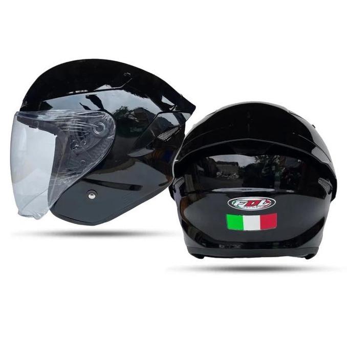 Helm TTC Pandora Polos Half Face Hitam Glossy  - Motorcycle