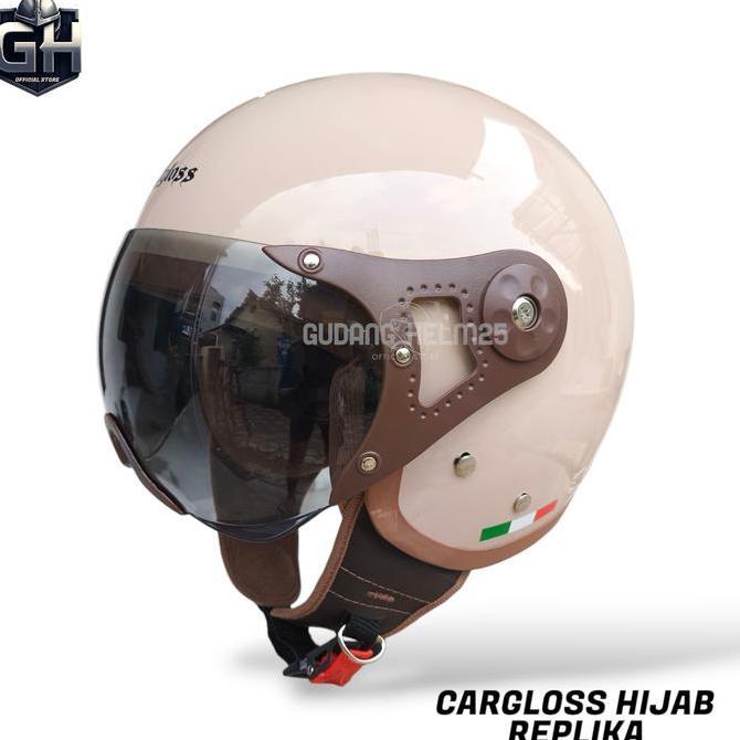 Helm Bogo Hijab Carglos Premium Wanita Dewasa Kaca Pilot  Helmet Motorcycle