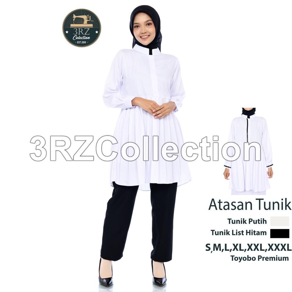 New Tunik Putih Wanita Baju Tunik Putih Lis Hitam Pns Seragam Putih Pns Wanita Baju Putih Tunik Navy