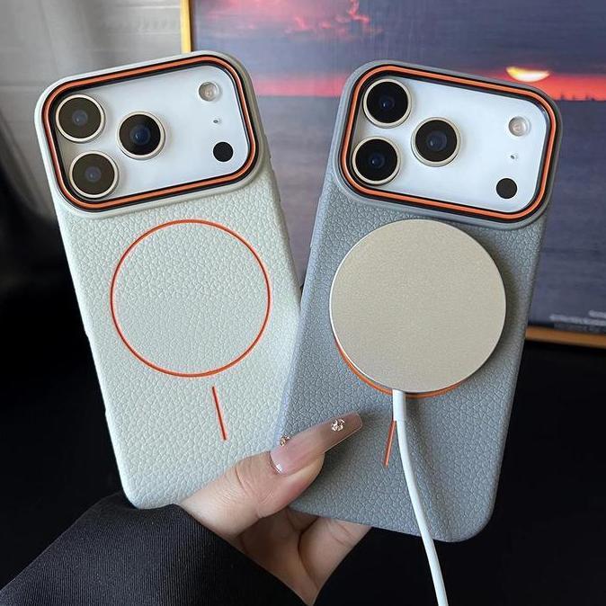 Soft Case Silikon PREMIUM Calfskin Luxury leather Magsafe Magnetic Wireless Charging Anti Tekstur Ku