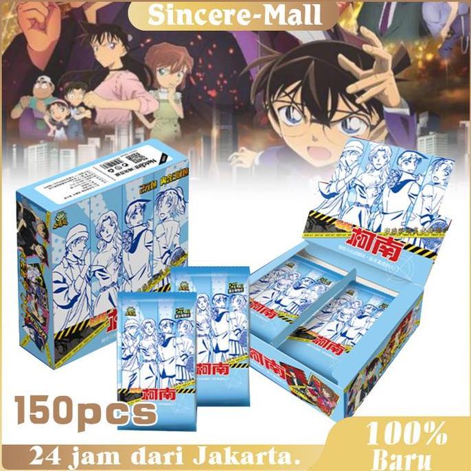 FERAYPO 150pcs Kartu Anime Detective Conan Little Dinosaur Conan Collection Card Detective Conan Car