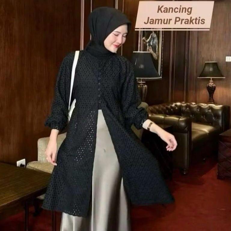 ready stock chea tunik katun bordir (katbol katun bolong) / tunik kondangan / atasan wanita katun bo