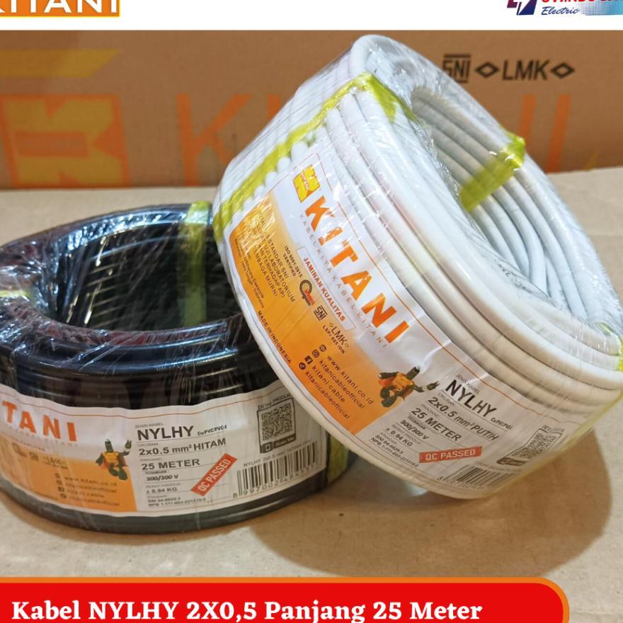 Kitani Kabel Serabut Nylhy 2X0,5 Panjang 25 Meter Kabel Serabut Tembaga Murni