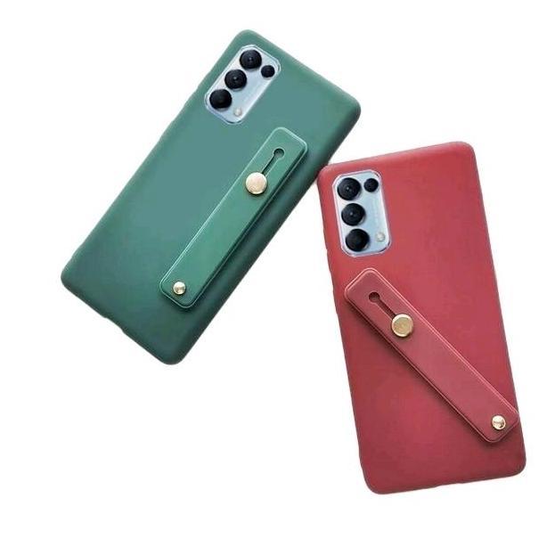 Ready Case  untuk Oppo Reno 5 Wrist Grip Strap Standing Macaron Slim Matte Protection Ponsel Cover