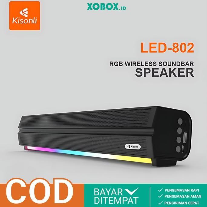 TACAAHA Speaker Bluetooth/ Wireless Komputer LED802 Kisonli Soundbar 5.3 Super Bass Portable  Jam