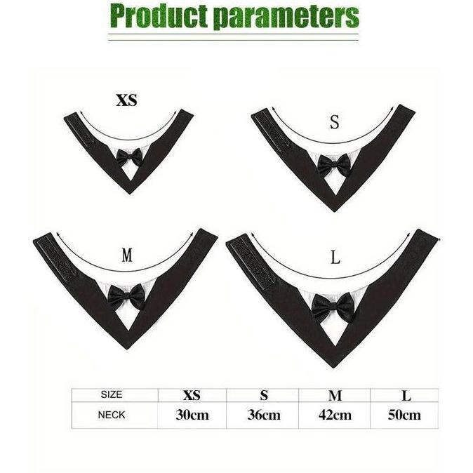 MIMUNASA Tuxedo Anjing Bandana Kucing Besar Kecil Kalung Kucing Anjing Tuxedo Bandana