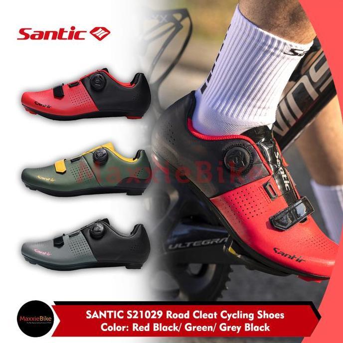 SANTIC S21029 Sepatu Sepeda Cleat Roadbike Cycling Lock Shoes Rotating Buckle Roadbike Shoes Lightwe