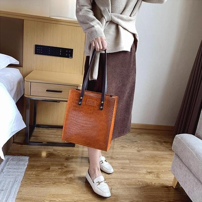 TB-27 tas bahu shoulder bag kulit crocodile leather wanita import