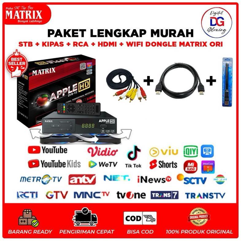 SAMOETLAPAK MATRIX APPLE MERAH/SILVER/KUNING SUPER HD - STB TV DIGITAL YOUTUBE,MEECAST,APPLE CAST,IP