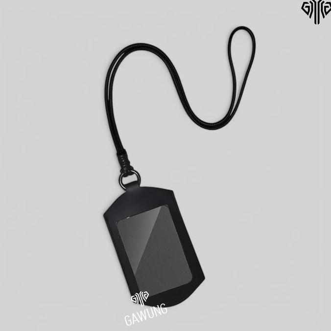 Goplan- Lanyard Id Card Holder Slide Kalung Name Tag Kartu Hitam Chslide Metal Transparan