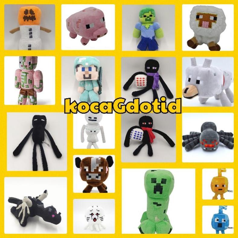Boneka Karakter Game Spider Creeper Ghast Enderman Zombie Skeleton Boneka Plush Minecraft. DISKON