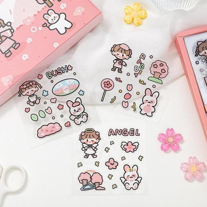 Sandyou- 1 BoxGfyStiker Gemoy Buku Aesthetic/Stiker Botol Tumbler/Stiker Jurnal