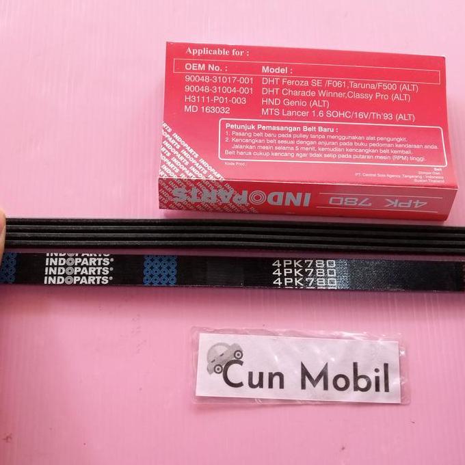 Ribt Belt Van Belt Indoparts 4Pk 780 Lancer 1,6 Sohc 16V Th 93 Alt Restock