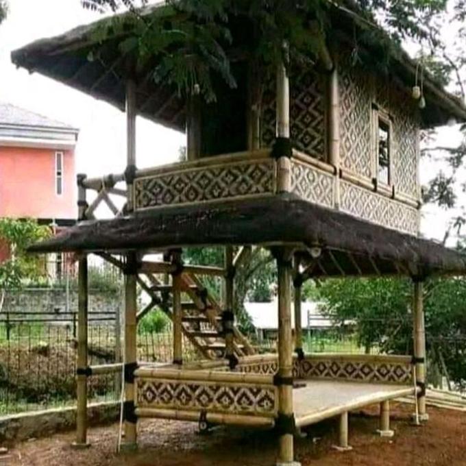 TERLARIS saung bambu,rumah bambu tingkat dengan atap ijuk | desain dan ukuran bisa custom