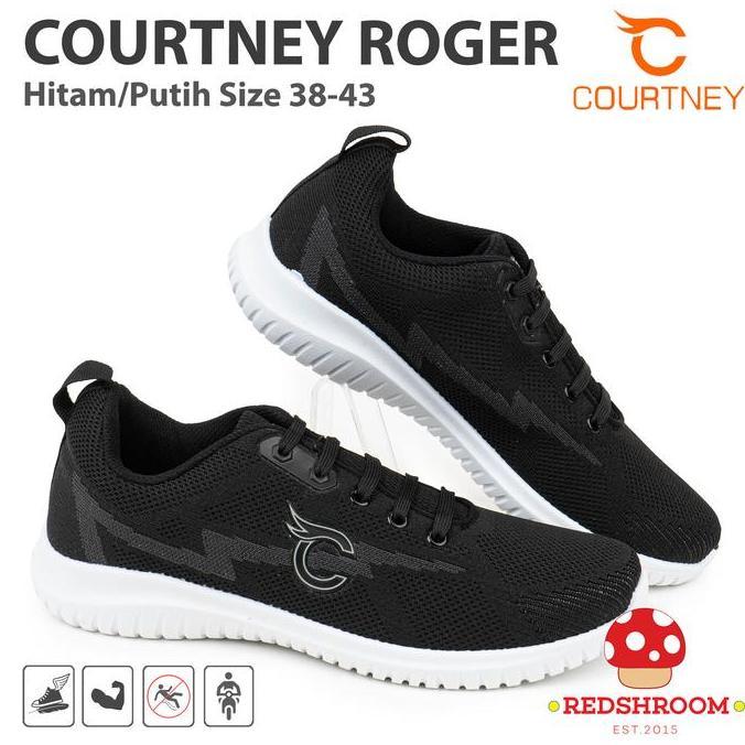 Sepatu Ardiles Courtney Roger Hitam Putih- Fashion Casual Pria Shoes Sneakers