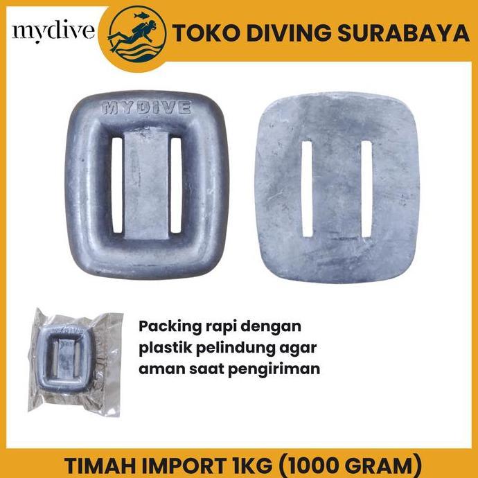 Timah Pemberat Diving MYDIVE 1kg (1000 Gram) / Timah Pemberat Scuba Diving / Pemberat Freediving Spe