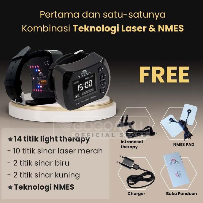 Akbar_Saerun - Aculaser Ultimate 14 Titik Mata Laser Merah Biru Kuning - Jam Tangan Kesehatan Terapi