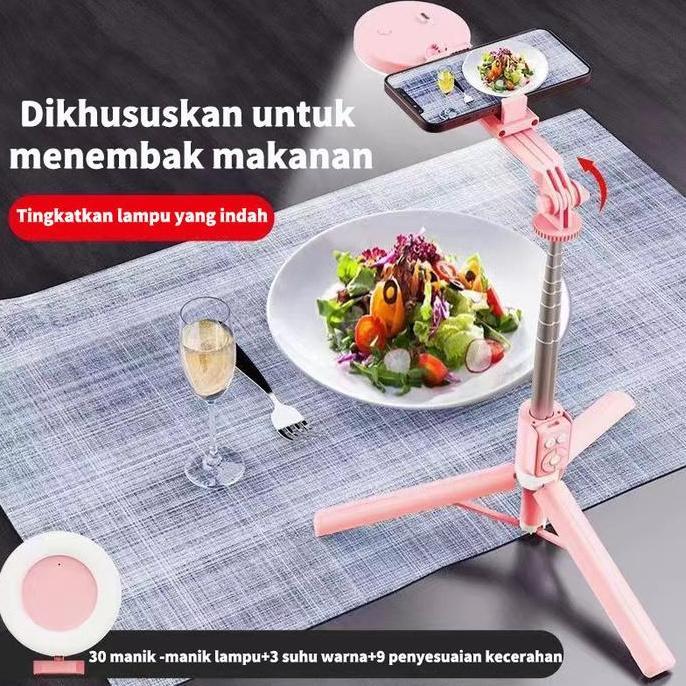 Akbar_Saerun - Trbest Bisa Cod 170Cm Tongsis Tripod Lampu Led Gimbal Stabilizer Bluetooth Selfie Sti