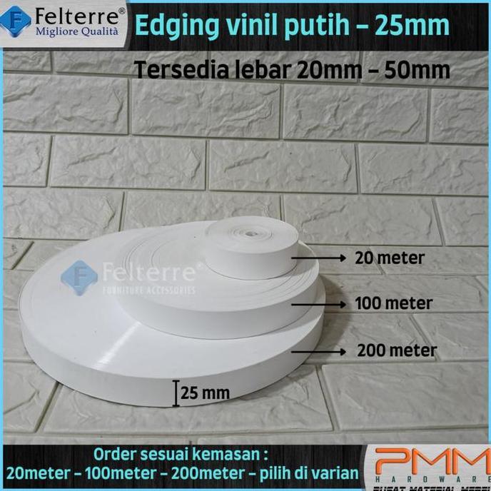 EDGING VINIL PLIMIR PUTIH LEBAR 25mm