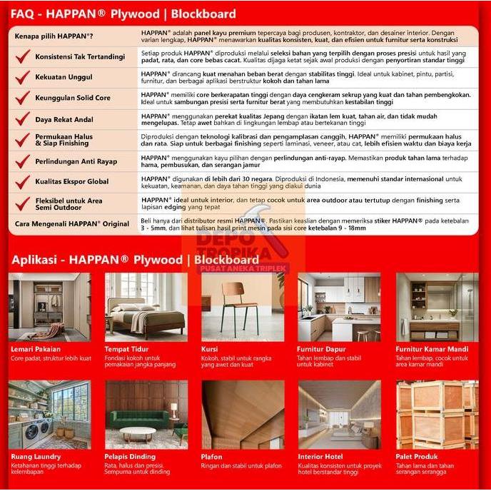 Bigbax- Happan - Plywood | Triplek Terpopuler Di Indonesia Permukaan Rata & Halus, Core Padat & Penu
