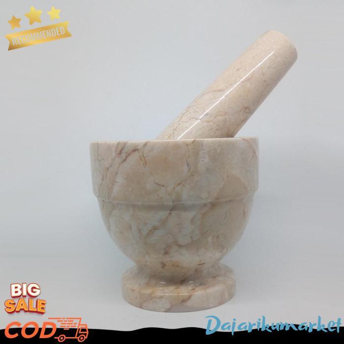 Lumpang Alu Batu Lesung Mini Marmer Asli Tumbukan Tumbuk Obat Puyer Ulekan Ulek Mortar & Pestle 4/11