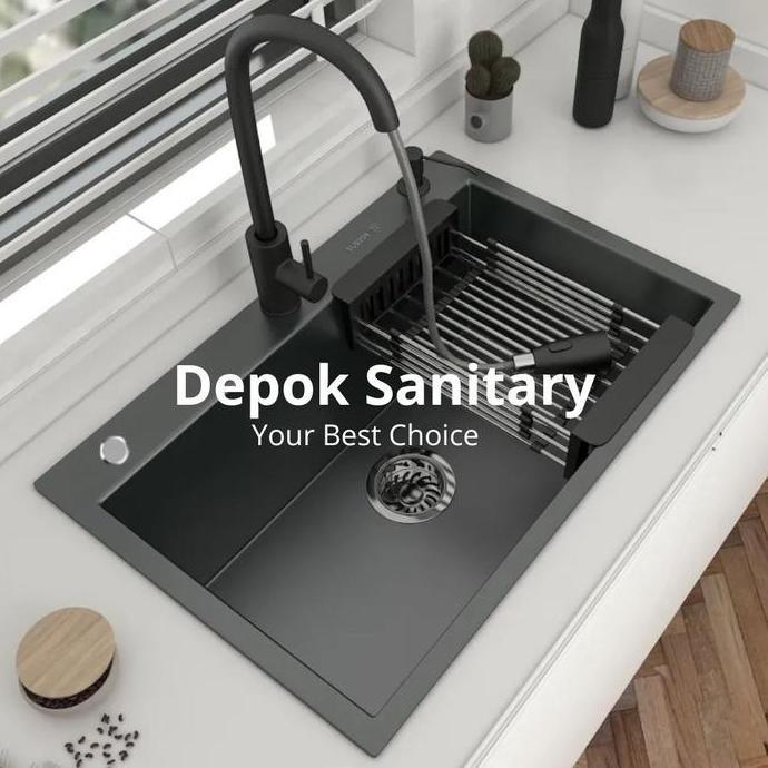 Kitchen sink black 6045 valpra/ kitchen sink 6045 hitam/ kitchen sink