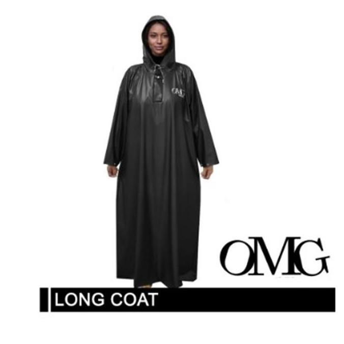 Jas Hujan Muslimah Rok Gamis Jubah Long Coat Wanita PVC OMG Raincoat