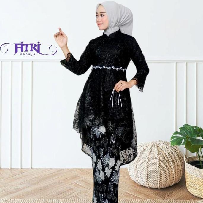 Setelan Kebaya Tunik Payet Lesti Modern Elegan Brokat Tile Atasan Dress Ibu Natal Dewasa Baju kurung