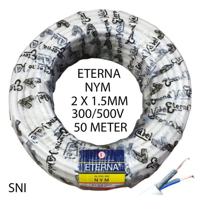 Ready KABEL LISTRIK 2x1.5 ETERNA KAWAT 1 ROLL KABEL KAWAT NYM 2x1.5 ETERNA