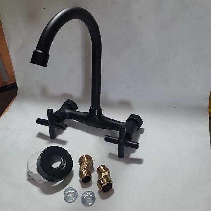READY !!! KERAN SINK DINDING ANGSA PANAS DINGIN BLACK/KRAN DAPUR HITAM MIXER
