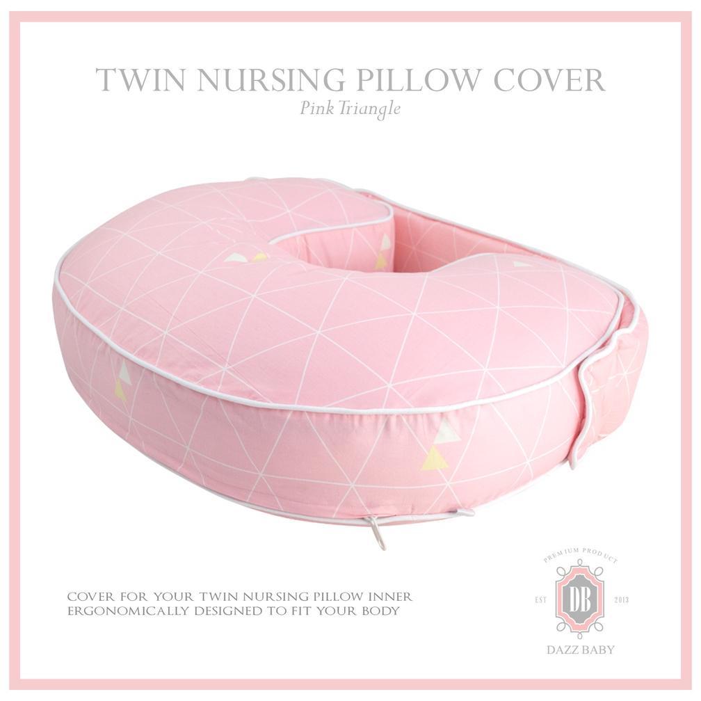 Bantal Menyusui Kembar / Nursing Pillow Twin Katun Motif Pink Triangle Dazz Baby