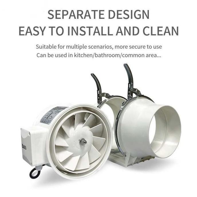 4 6 8 Inch multi fungsi  Exhaust kipas exhaust ventilasi Rumah Diam inline duct fan Ventilasi Dapur 