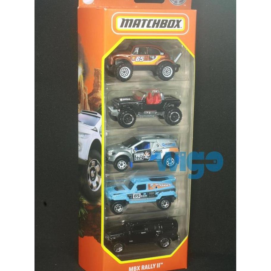 Matchbox GiftPack 5 MBX Rally II VW Beetle 4x4 Hummer H3 Jeep Hurrica