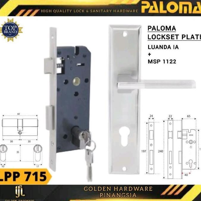 KUNCI PINTU SET HANDLE PINTU PLATE PALOMA LPP 715 HANDLE GAGANG PINTU