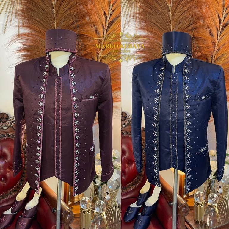 Diskon Beskap Pengantin Burgundy | Beskap Pria Pengantin | Beskap Pengantin Pria Premium