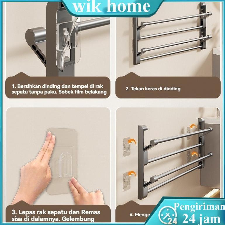 promo terbaru [cod]rak sepatu gantung susun shoe rack holder tempat sandal panci dapur dinding belak