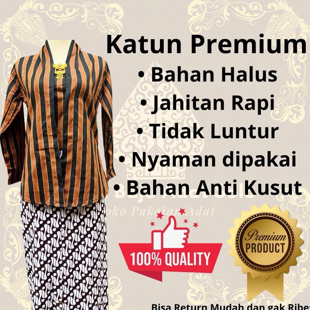 Best Seller Ready Siap Kirim Baju Adat Jawa Lurik Kutubaru Wanita Dewasa Oversize S-4L Jumbo Baju Lu