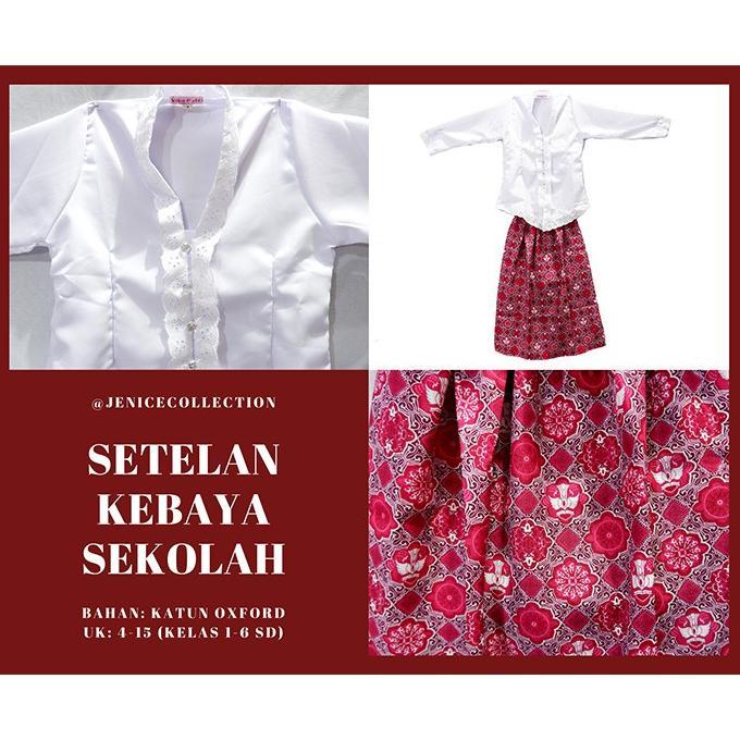 Diskon Setelan Kebaya Anak Putih Merah Hijau Seragam Sekolah Tk Sd Pakaian Baju Adat Perempuan Sunda
