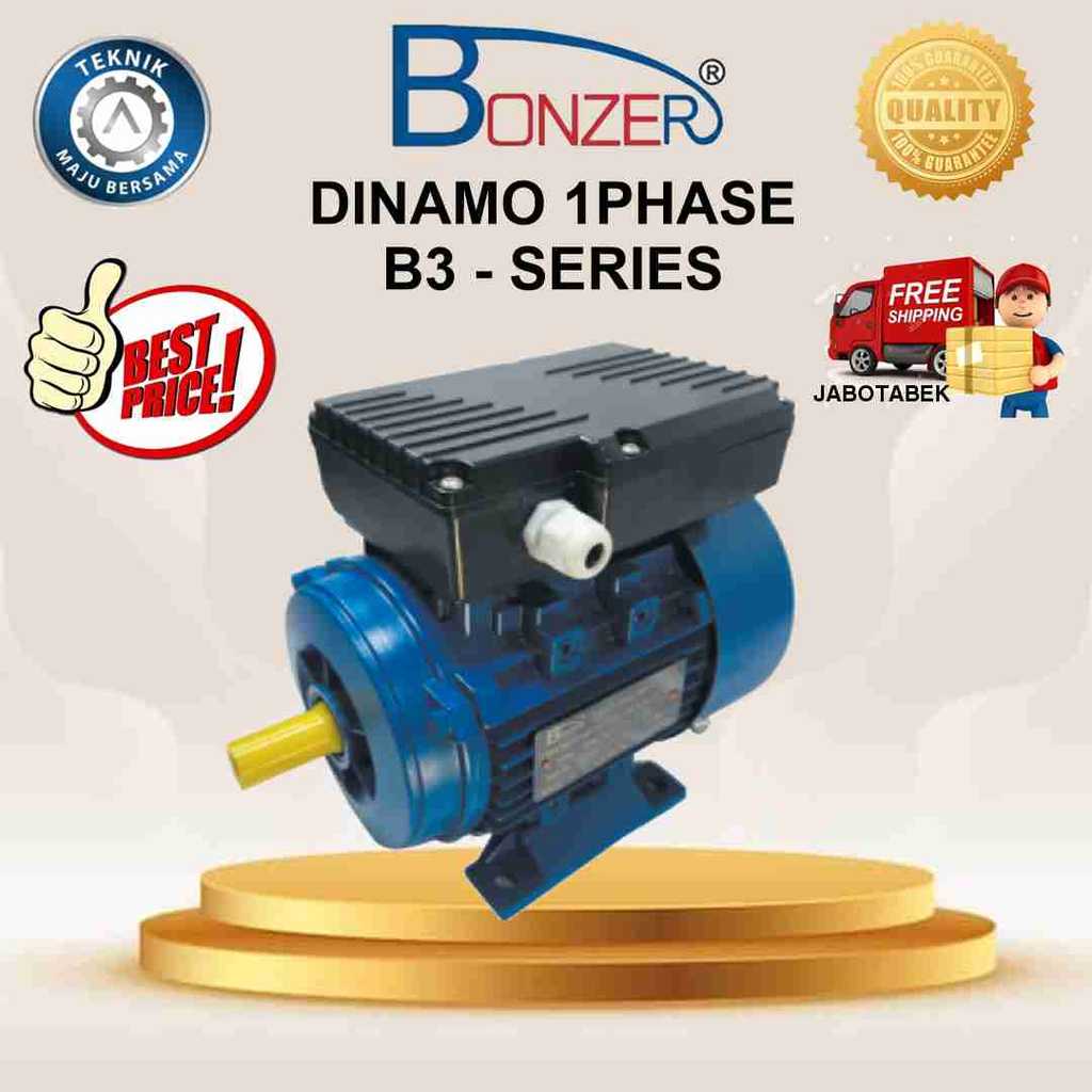 BONZER DINAMO INDUCTION MOTOR B3 1500RPM 4P 1,5KW 2HP FRAME 90L 1PHASE, 50/60HZ HIGH QUALITY