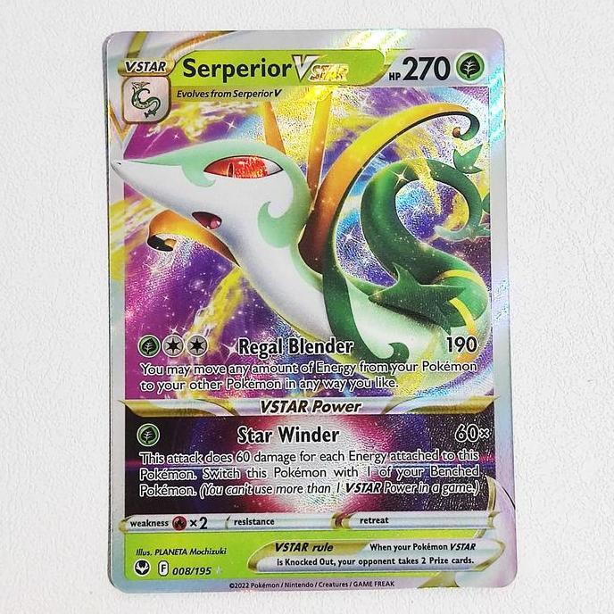 Serperior VSTAR 008/195 - Silver Tempest Pokemon Card English TCG