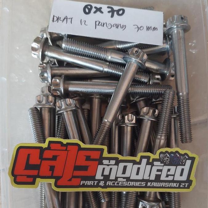 BAUT PROBOLT STAINLESS 8X70MM DRAT 12 PANJANG 7CM ORI COMPAYU NAKHOM