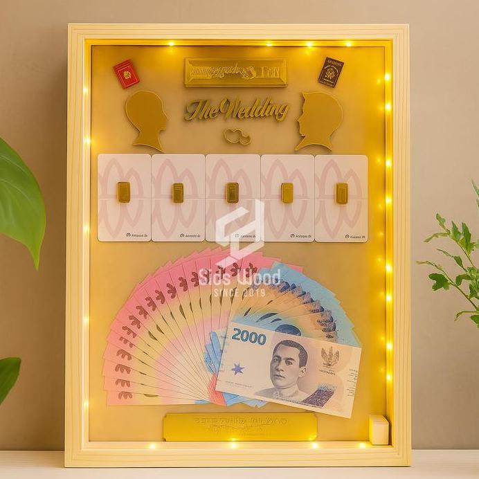 SidsWood [3DA3] Bingkai 3D Kayu & Akrilik Ukuran A3 (30x40 cm) Frame Kotak Mahar Jati Belanda Unik m