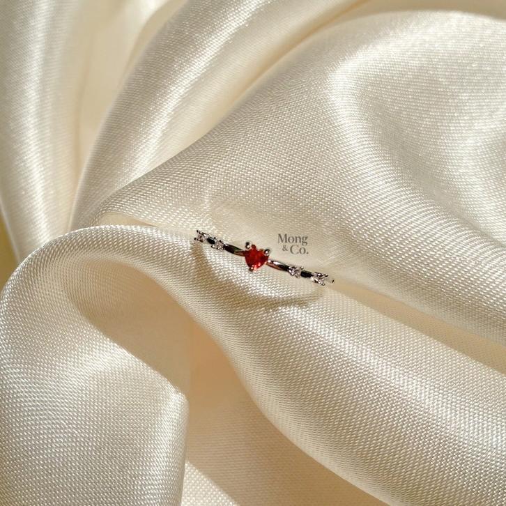 Mong&Co Zoe Women'S Ring - Cincin Wanita Simple Casual Silver Dainty Fashion Korea Cubic Zircon