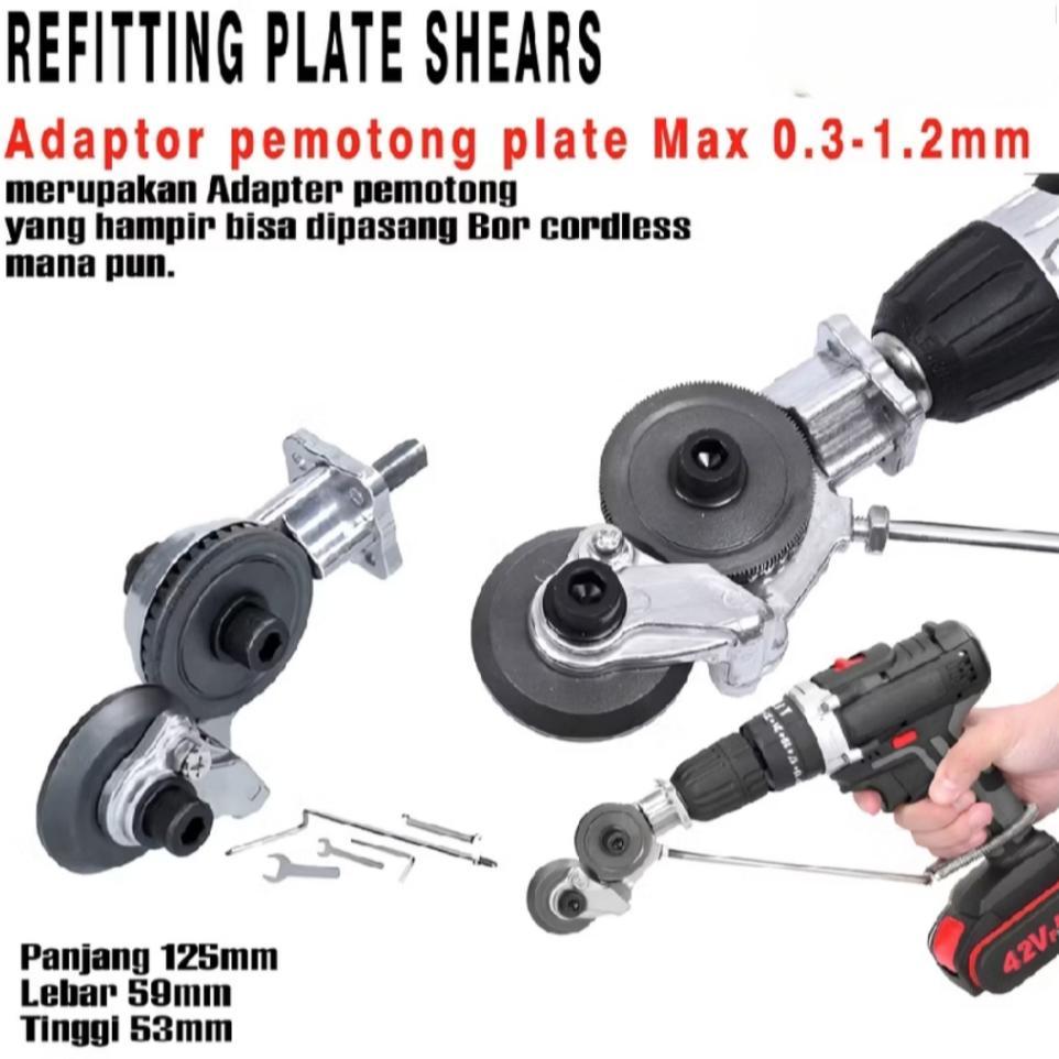 Mollar Adaptor Bor Gunting Potong Plat Besi Seng - Adaptor Pemotong Seng (Tidak Termasuk Bor)
