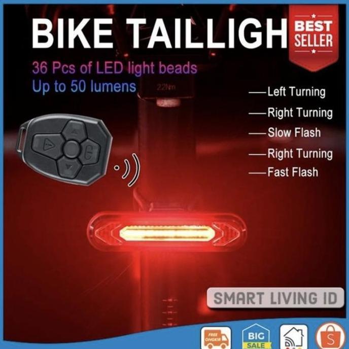 Lampu Belakang Sepeda Sein Kanan Kiri Wireless Remote Bk600 Rockbros