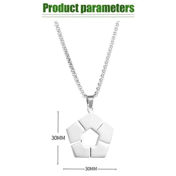 ESPRIZO Kalung Metal Alloy Stainless Anime Kalung Titanium Pria Wanita Liontin Necklace