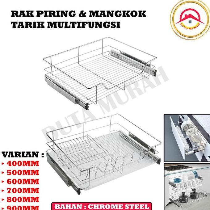 XIMVHE Rak Piring Tarik Rak Mangkuk Rak Piring Untuk Kabinet Rak Piring Tarik Rak Piring Tarik Kitch