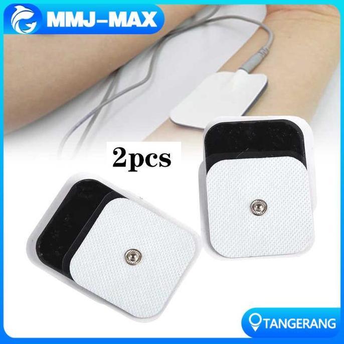 BLAZONE 2pcs/set Pad Tens Elektroda 5x5cm Kancing Electrode Pads Untuk Beurer EM EMS Bahan Premium N