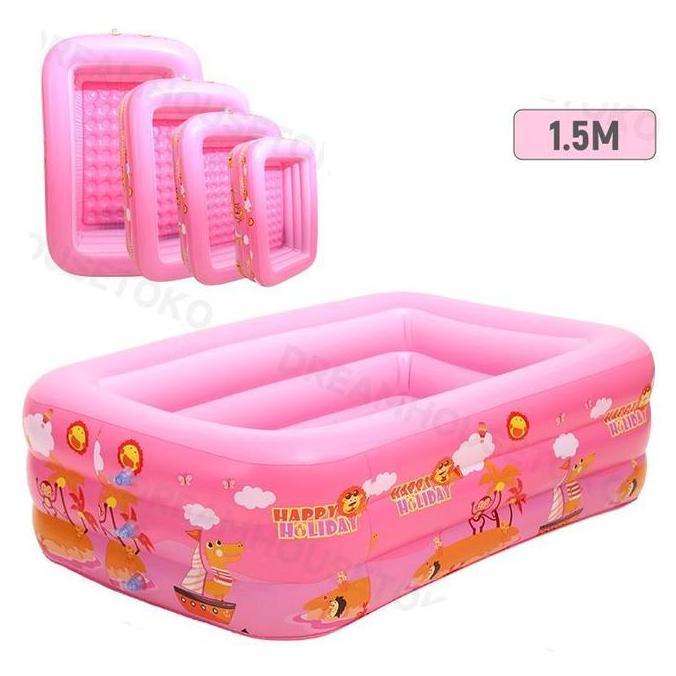 JODHOZ 150CM Kolam Renang Anak Jumbo 3Rings Kolam Renang Keluarga Tiup Besar Family Inflatable Swimm